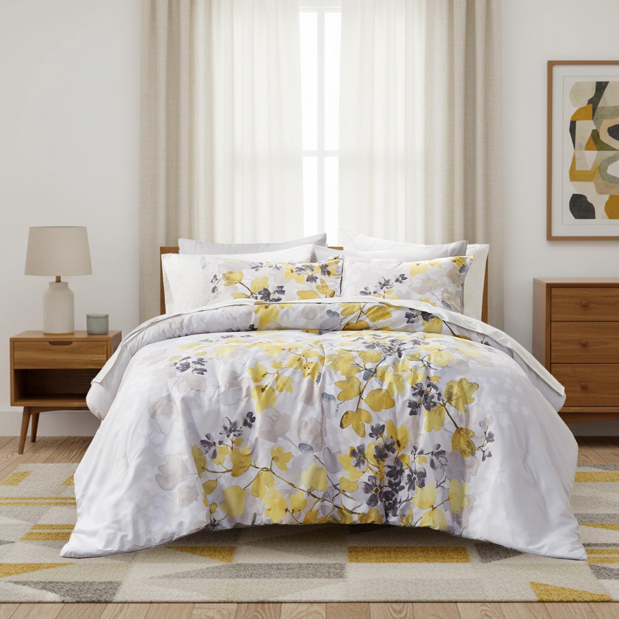 Amazon.com: Regency Heights Full Comforter Set Yellow Bed Set, 9